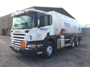 Fuel tanker chassis, cab and tank fully resprayed and lettered in the clients new livery